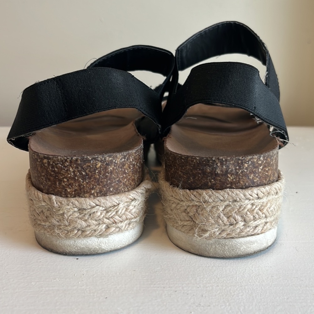 Madden Girl Crispp Black Espadrille Platform Sandals Size 7.5 - Picture 3 of 6